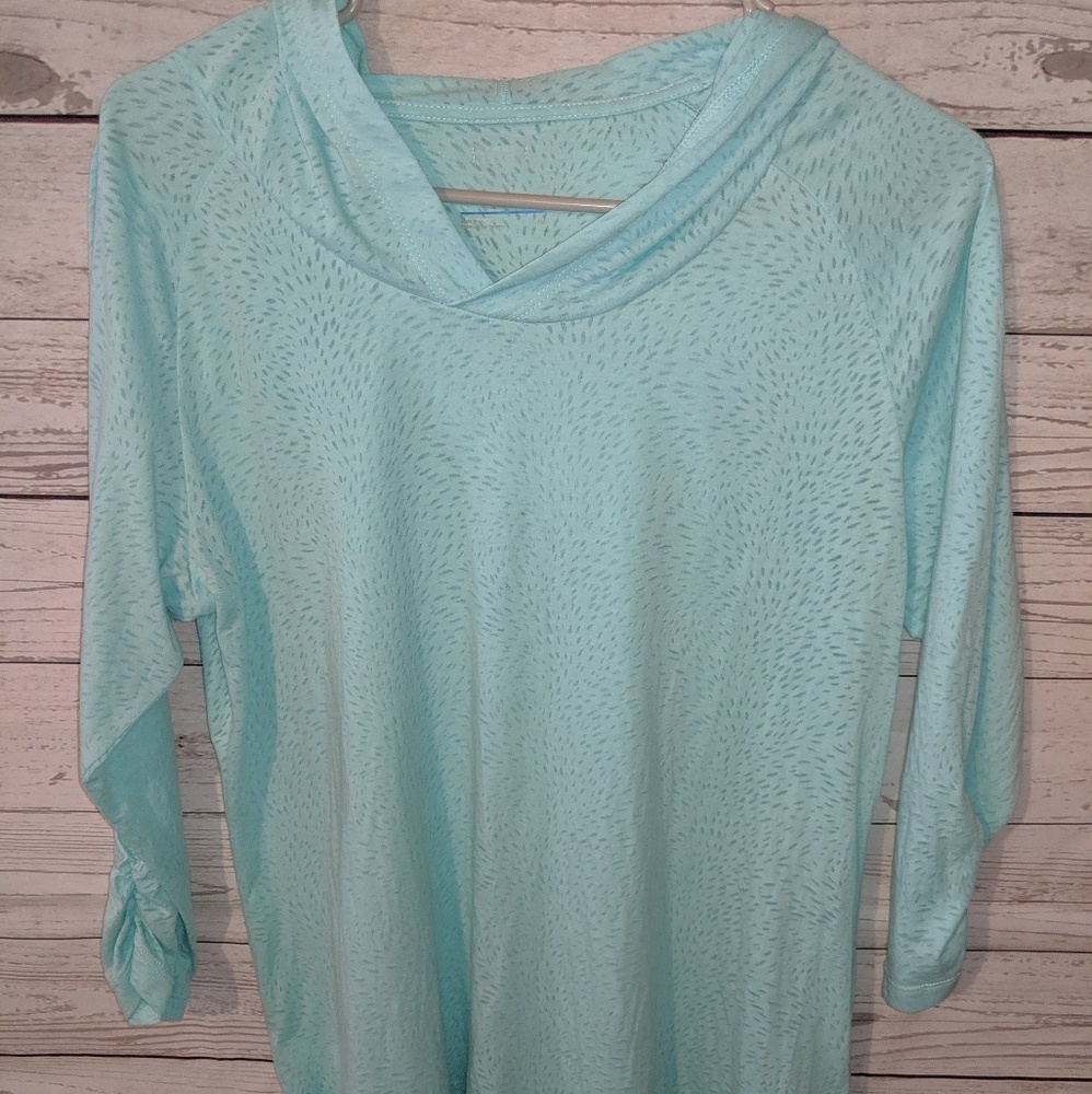 Teal hooded Columbia top